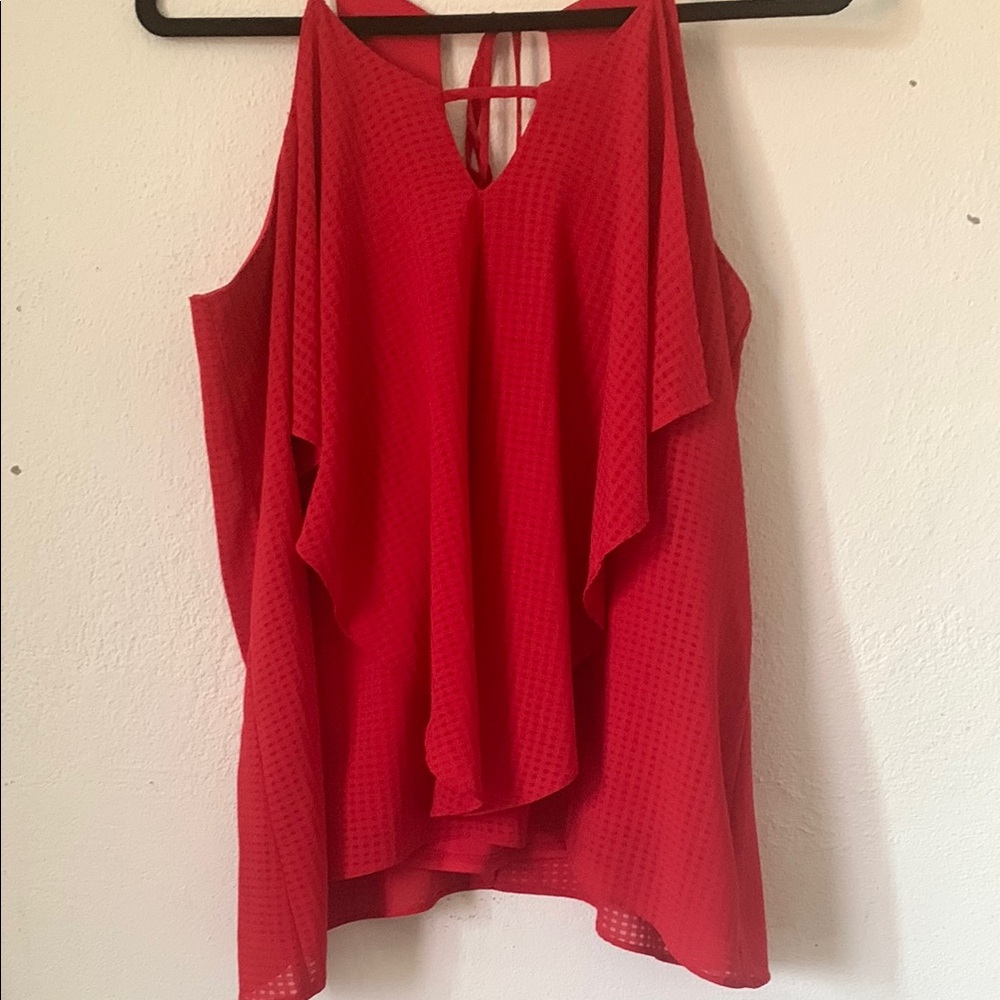 BCX Vibrant Red Layered Blouse